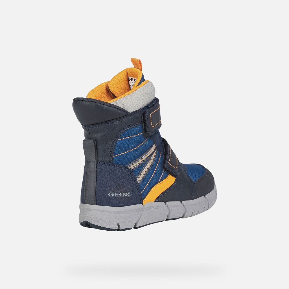 Botas Geox Menino Azul Marinho/Laranja - Flexyper Abx - CXHFE0697